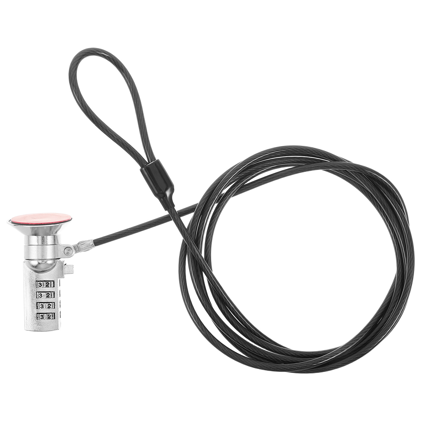 Cable Lock Flexible - 1セットのノートパソコン用ロック。6フィートの柔軟性のあるコード、4桁の数字で設定可能なリセット機能付き。オフィスや旅行に最適な、盗難防止機能付きのセキュリティロック。
