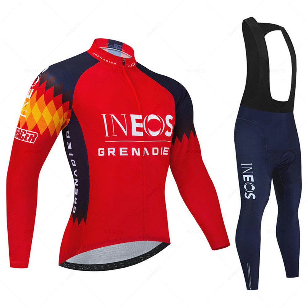 Cycling Commuter Trousers - Ineos チーム男性春スポーツサイクリングジャージ秋 Mtb 自転車服夏長袖トライアスロンマウンテンバイクビブパンツセット