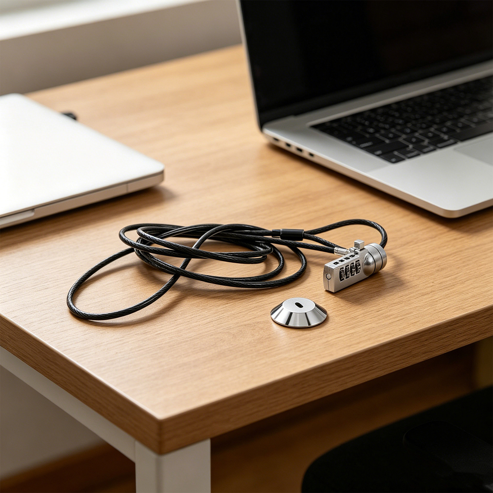 1セットのノートパソコン用ロック。6フィートの柔軟性のあるコ - Cable Lock Flexible のレビューと価格